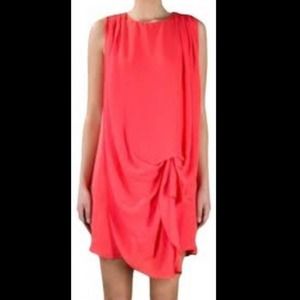 $150 NWT H By Halston Poppy Gathered Sheath Dress Size xs oversized